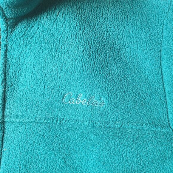 Vtg USA Cabelas Fleece Polartec Jacket Zippered Men's Size Large 90's Teal Green - Picture 5 of 9